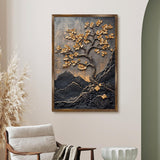Abstract Golden Lucky Wish Tree Canvas II
