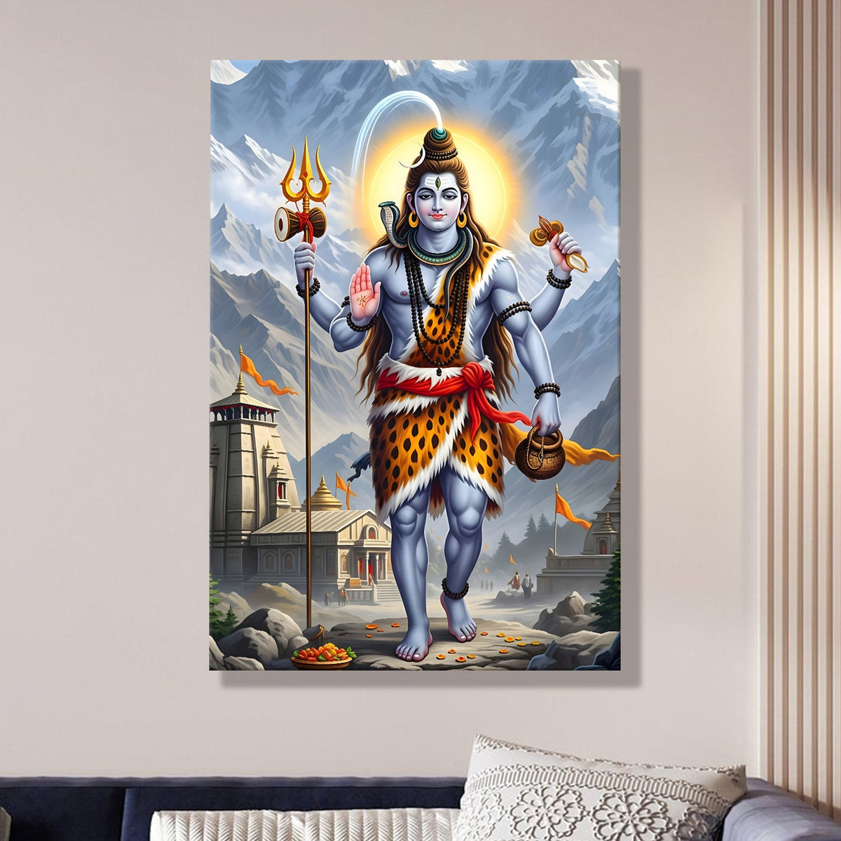 Lord Shiva Wall Art HD Canvas Gallery Wrap (SHWA11)