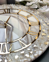 Sunlit Marble – Handcrafted Resin Luxe Wall Clock