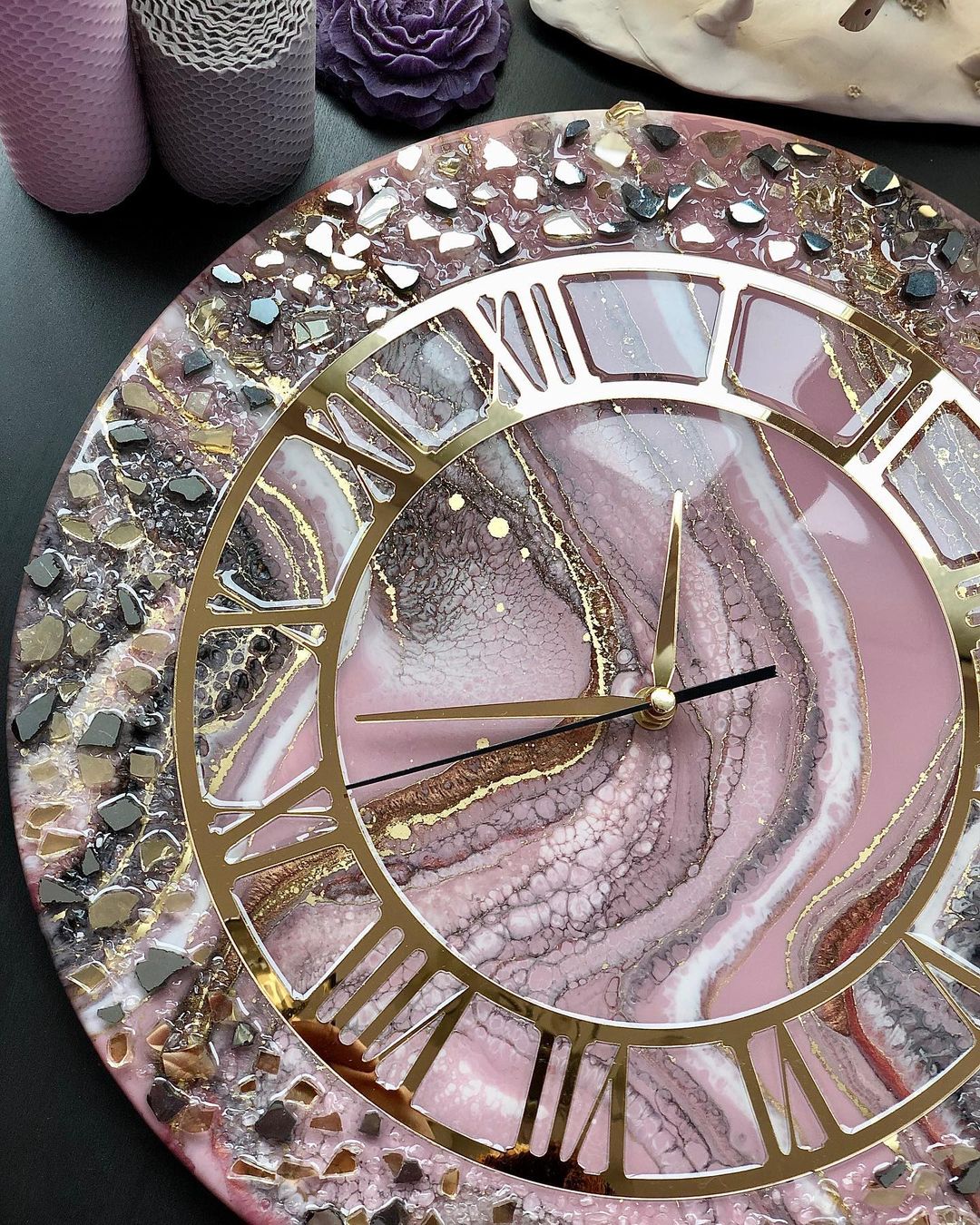 Pink Allure – The Elegant Resin & Glass Timepiece