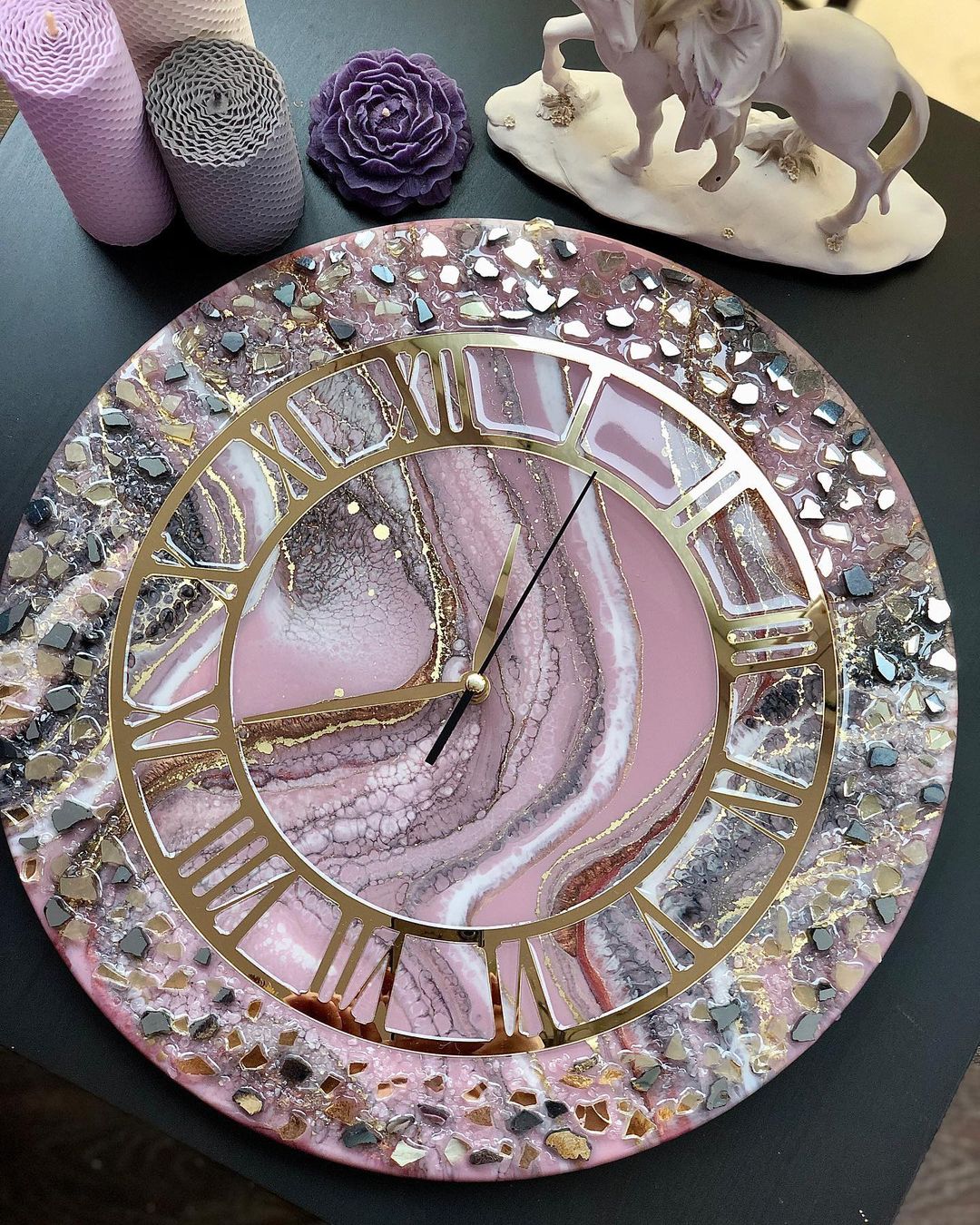 Pink Allure – The Elegant Resin & Glass Timepiece