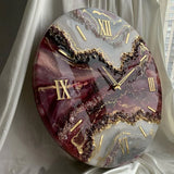 Rosé Stone Harmony – Handcrafted Resin Wall Clock
