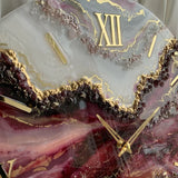 Rosé Stone Harmony – Handcrafted Resin Wall Clock