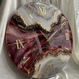 Rosé Stone Harmony – Handcrafted Resin Wall Clock