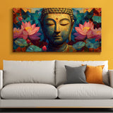 Lord Buddha Canvas Painting 24x48 In (BDWA66)