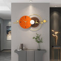 Orange Deer Circle Metal Wall Clock
