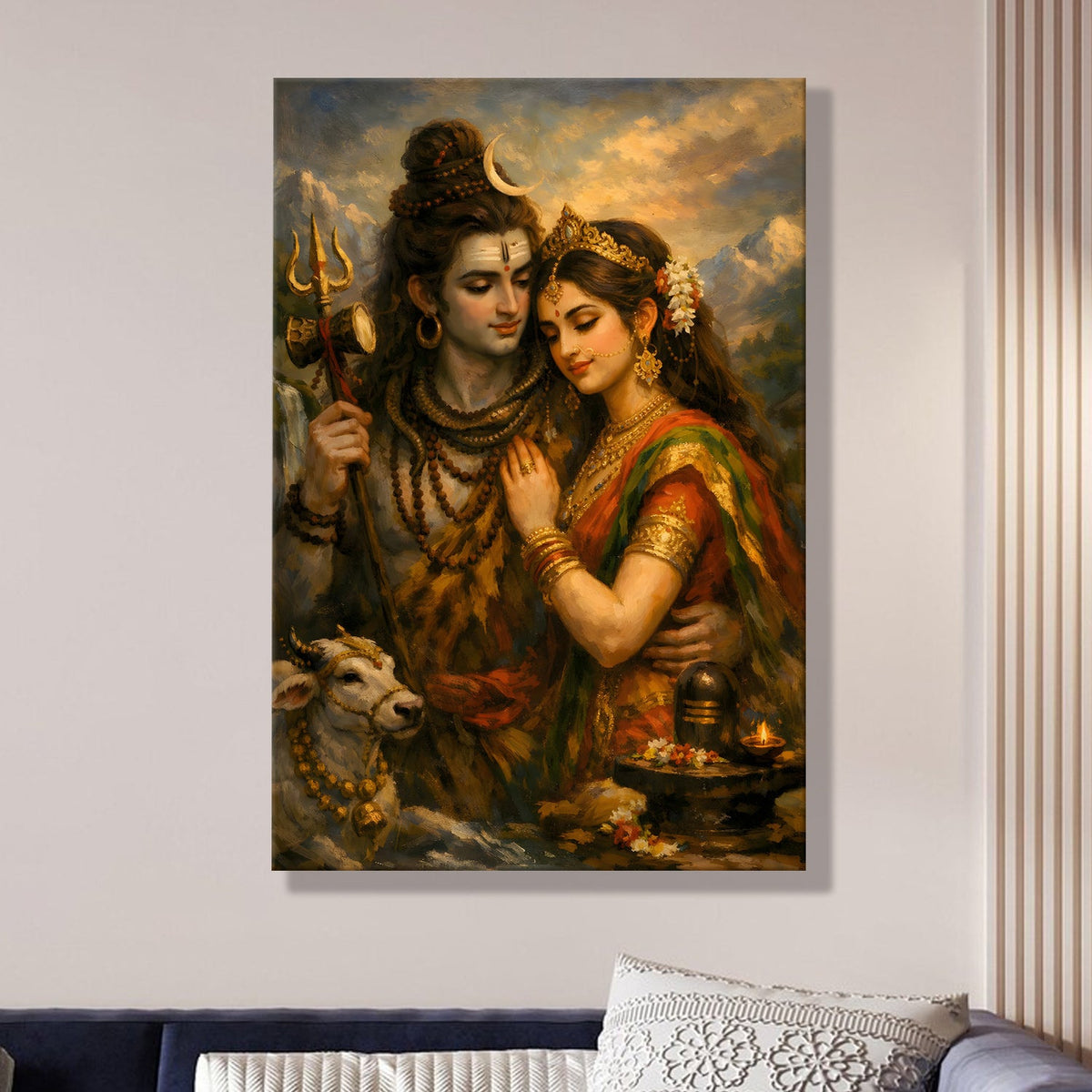 Lord Shiva Wall Art HD Canvas Gallery Wrap (SHWA08)