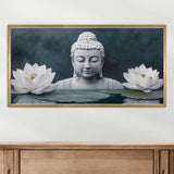 Buddha with White Lotus Wall Art
