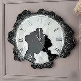Black Silver Dusk – Black Resin Wall Clock