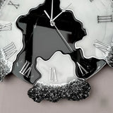 Black Silver Dusk – Black Resin Wall Clock