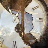 Chocolate Caramel Dust – Round Resin Wall Art Clock