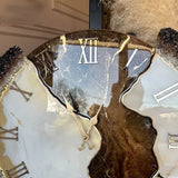 Chocolate Caramel Dust – Round Resin Wall Art Clock