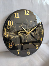 Golden Burst Noir – Artisan Black & Gold Luxury Resin Wall Clock (Festive 10% OFF + Free Shipping)