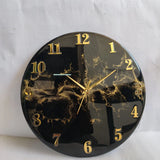 Golden Burst Noir – Artisan Black & Gold Luxury Resin Wall Clock (Festive 10% OFF + Free Shipping)