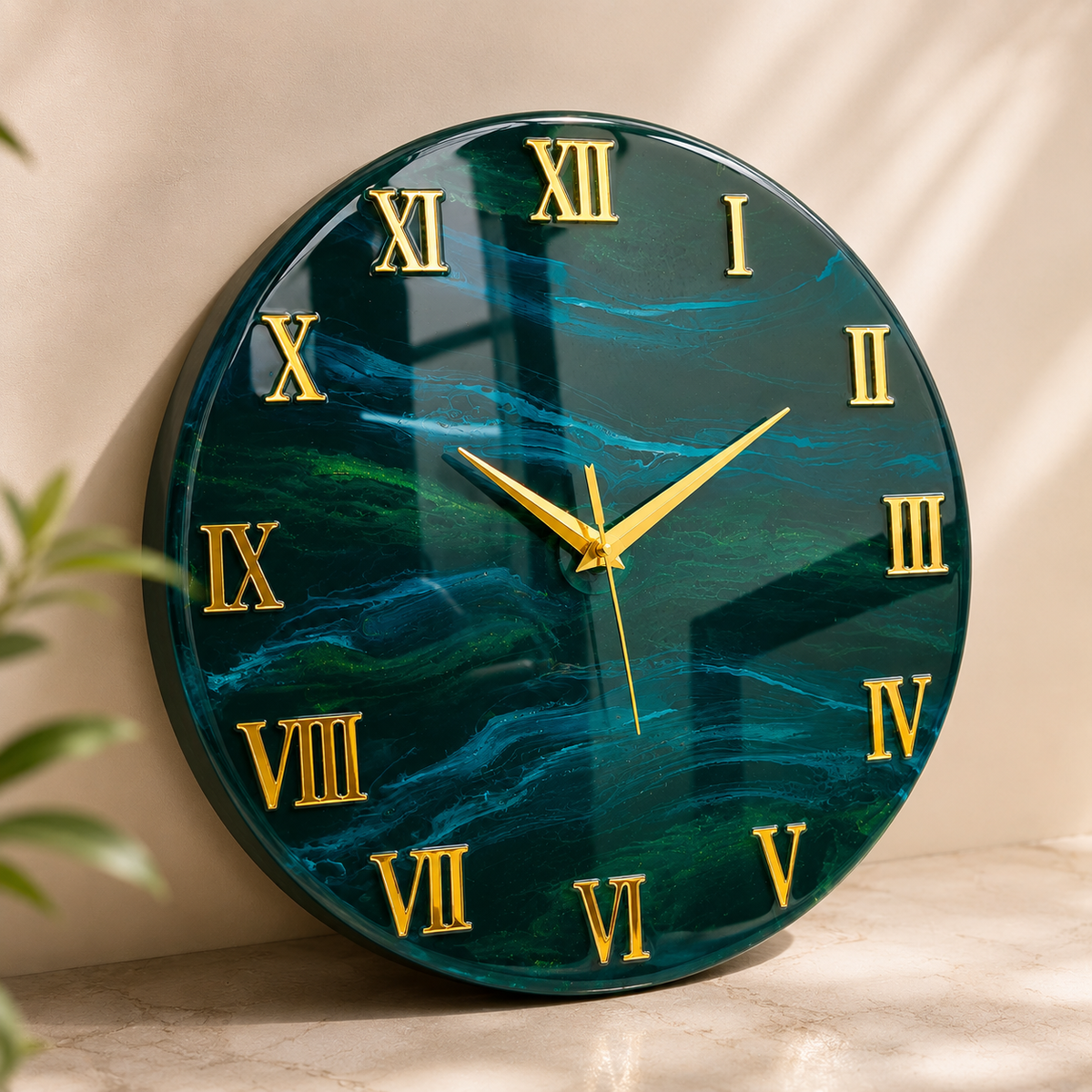 Jungle Green The luxury ResinArt Resin Wall Clock