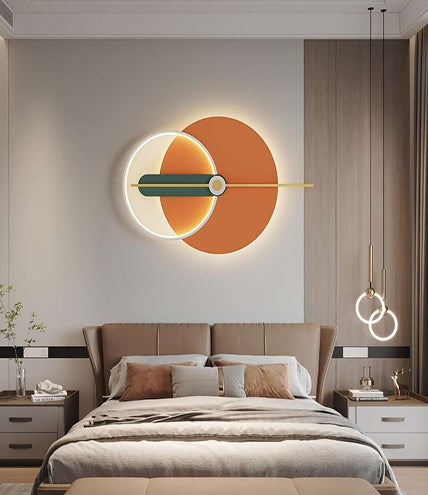 Modern Disc Ring Gold Bar Metal Wall Art
