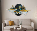 Moonlit Mountain Deer Landscape Metal Wall Art