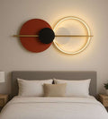 Rust Black Circle Gold Ring Metal Wall Art