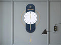 Navy Blue Gold Accent Pendulum Wall Clock