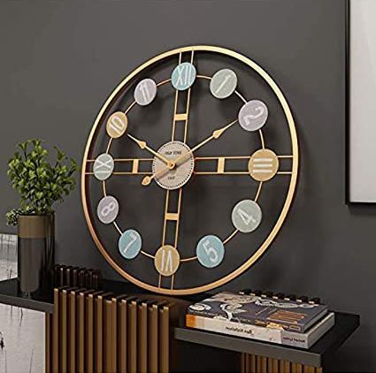 Colourful Roman Numeral Round Wall Clock