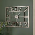 Rectangular Roman Numeral Open Frame Wall Clock