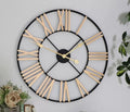 Black Gold Roman Numeral Wall Clock