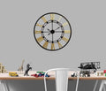 Black Gold Roman Numeral Round Wall Clock