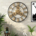 Industrial Gear Roman Numeral Wall Clock