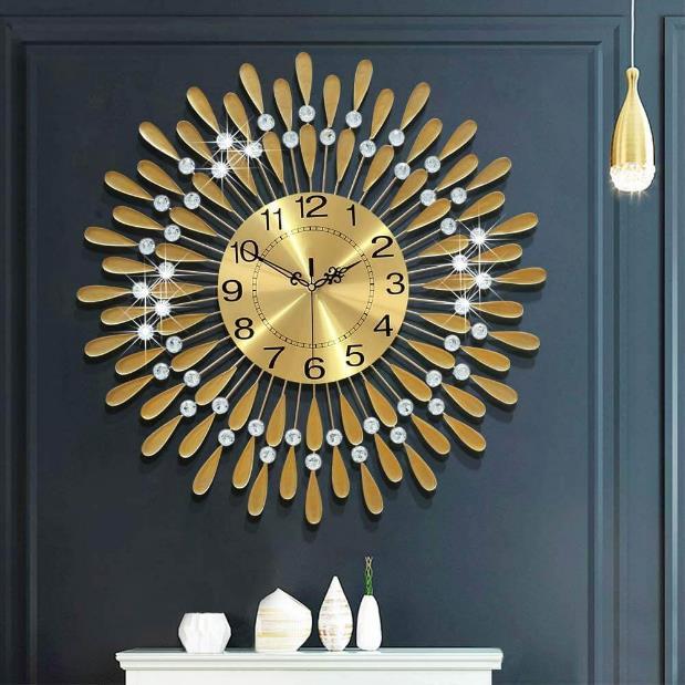 Feather Crystal Sunburst Wall Clock