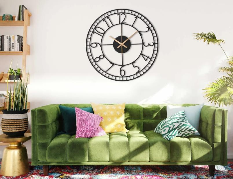 Black Vintage Open Dial Round Wall Clock