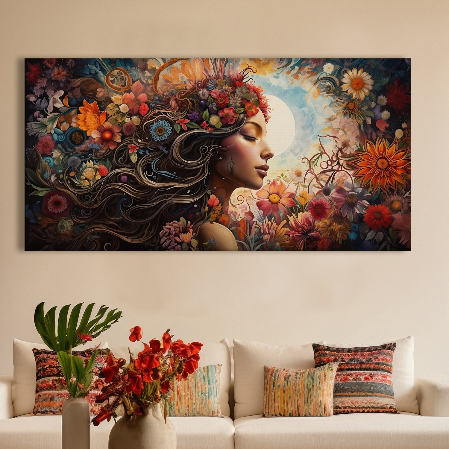 Boho Chic Large Size Framed Wall Art