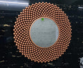 Champagne Gold Bead Round Metal Wall Mirror