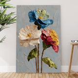 Elegant Trio Blooms Wrapped Canvas