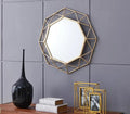 Gold Octagon Geometric Metal Wall Mirror