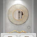 Gold Rod Sunburst Round Wall Mirror
