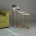 Gold Triangle Base Nesting Side Table Set of 3
