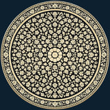Black Mandala Wooden Tray Printed | Mango Wood Round Tea Serving Decor
