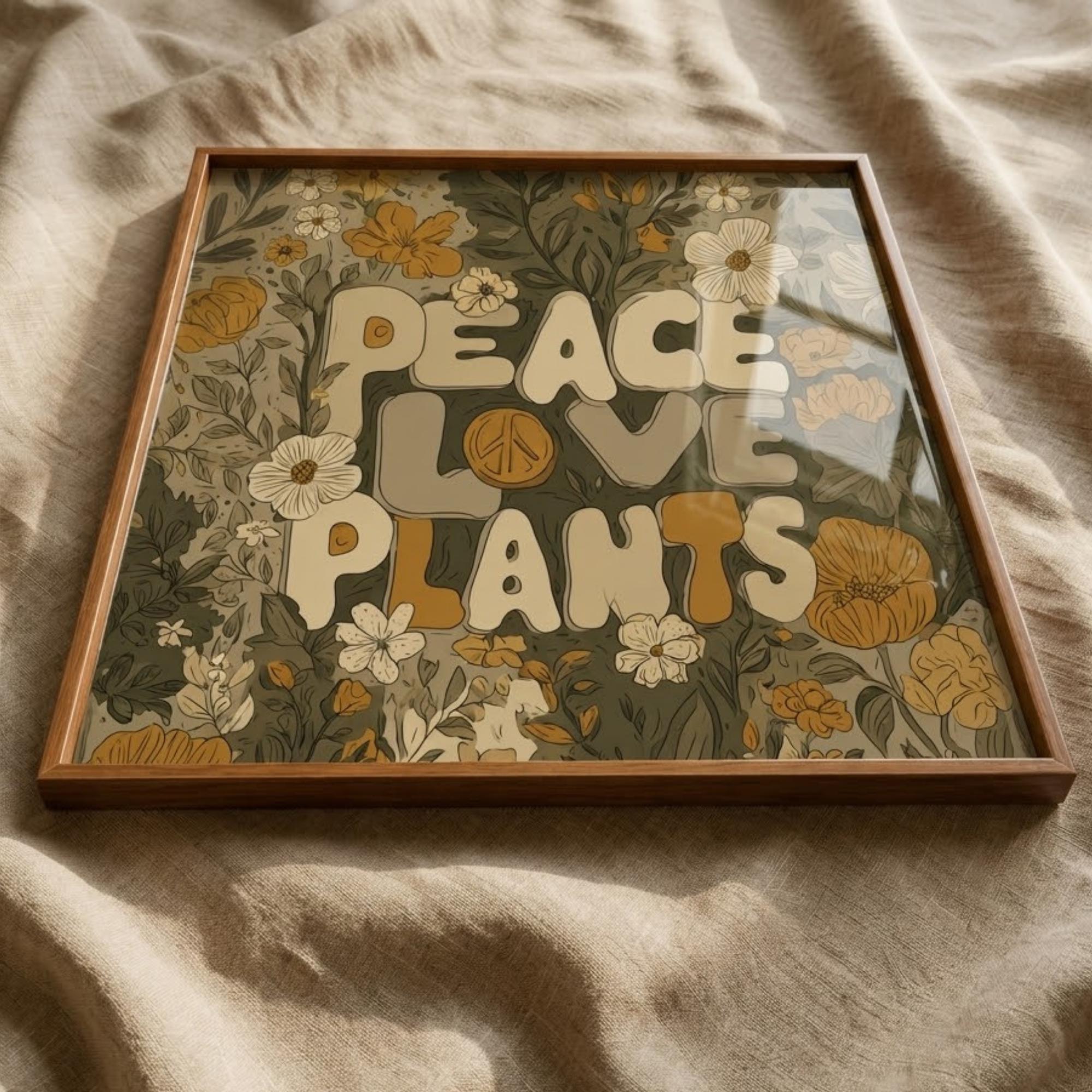 Square Serving Tray, Plant Mama Tray, Plant Lover Gift, Ottoman Coffee Table Tray, Handmade Resin Wood Decor