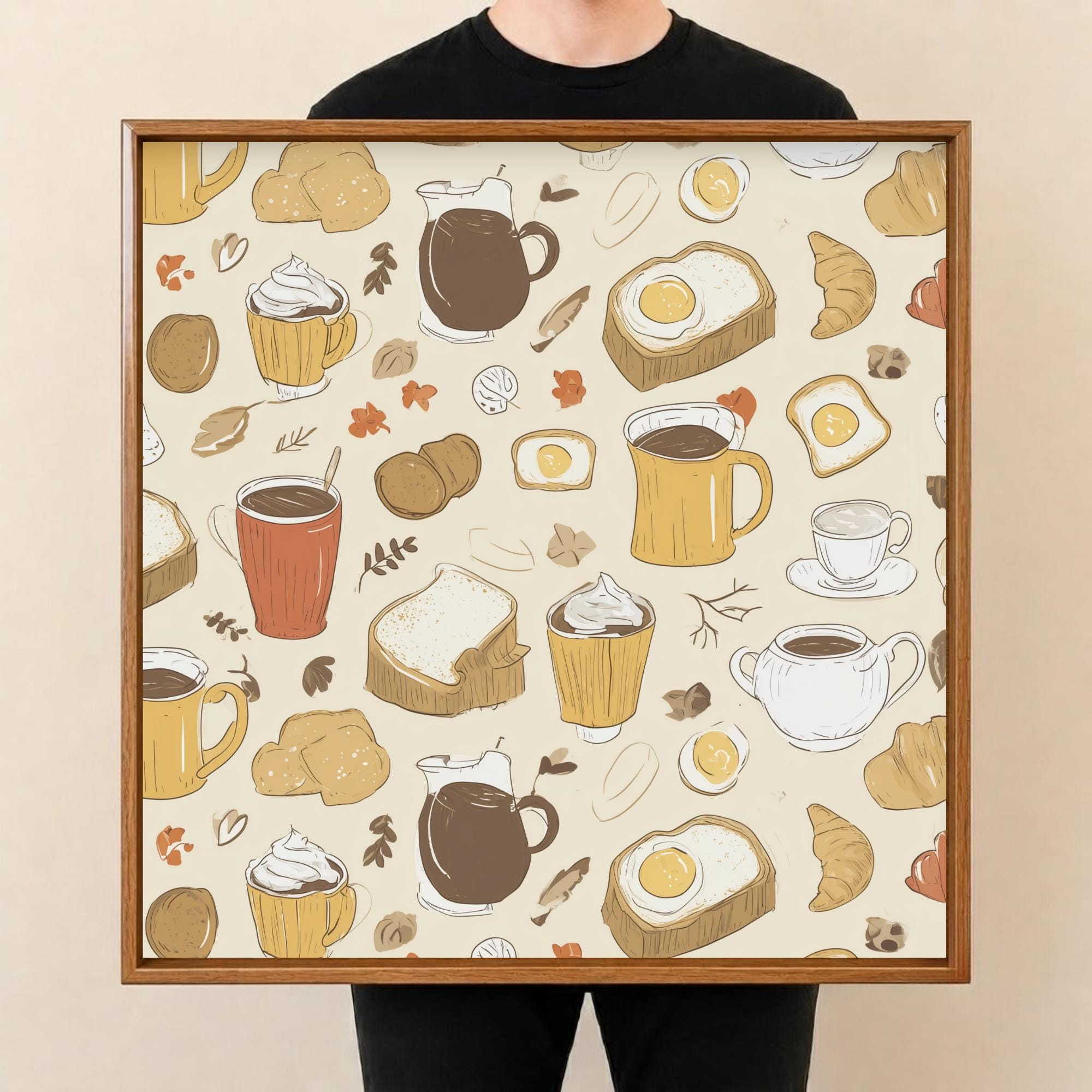 Square Serving Tray, Coffee Mug Tray, Breakfast In Bed Tray, Ottoman Coffee Table Tray, Handmade Resin Wood Decor