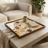 Square Serving Tray, Coffee Mug Tray, Breakfast In Bed Tray, Ottoman Coffee Table Tray, Handmade Resin Wood Decor