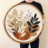 Handmade Botanical Mango Wood Serving Tray | Neutral Boho Coffee Table Ottoman Decor