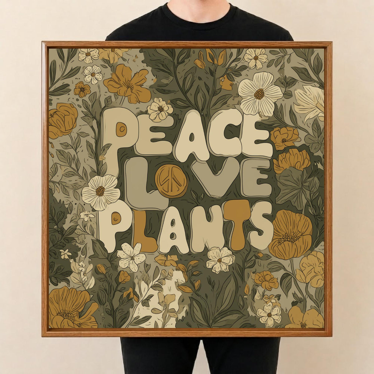 Square Serving Tray, Plant Mama Tray, Plant Lover Gift, Ottoman Coffee Table Tray, Handmade Resin Wood Decor