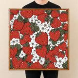 Square Serving Tray, Holiday Berry Tray, Christmas Ottoman Tray, Coffee Table Tray, Handmade Resin Wood Decor