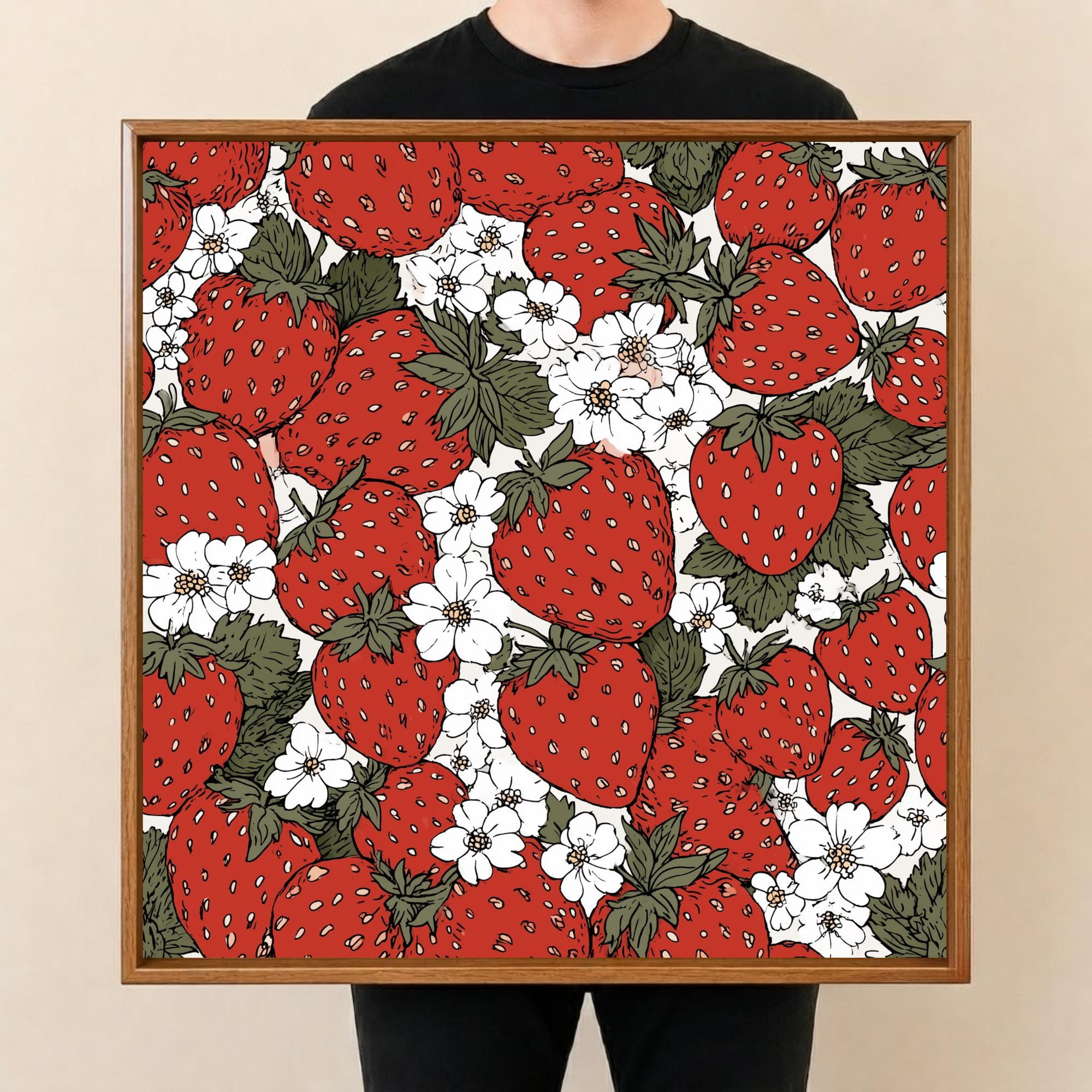 Square Serving Tray, Holiday Berry Tray, Christmas Ottoman Tray, Coffee Table Tray, Handmade Resin Wood Decor