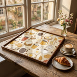 Square Serving Tray, Coffee Mug Tray, Breakfast In Bed Tray, Ottoman Coffee Table Tray, Handmade Resin Wood Decor