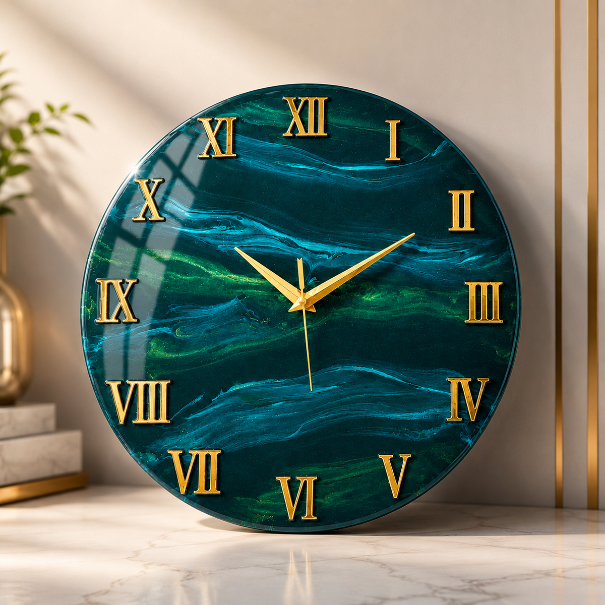Jungle Green The luxury ResinArt Resin Wall Clock