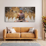 Lord Buddha Canvas Painting 24x48 In (BDWA11)