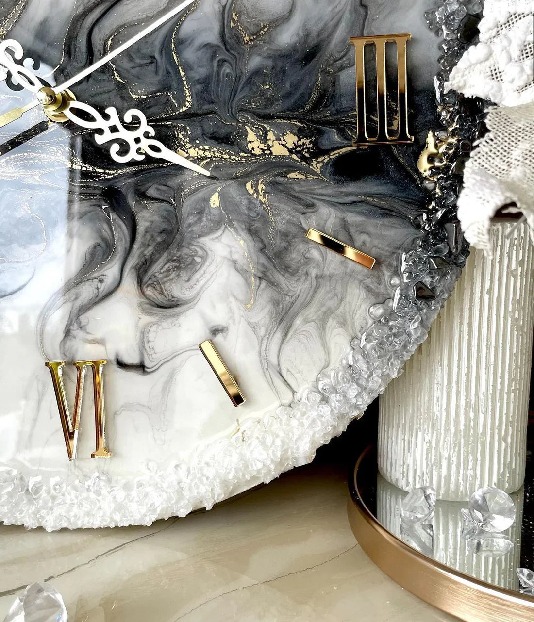 Midnight Haze – Handcrafted Resin Wall Clock