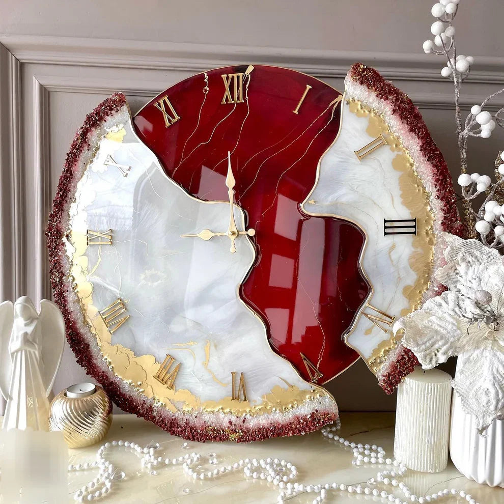 Red Velvet – Luxe Resin Wall Clock by Azaro