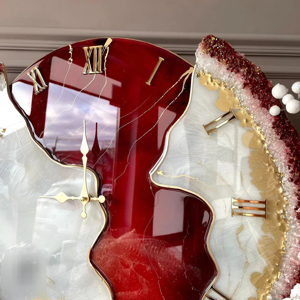 Red Velvet – Luxe Resin Wall Clock by Azaro